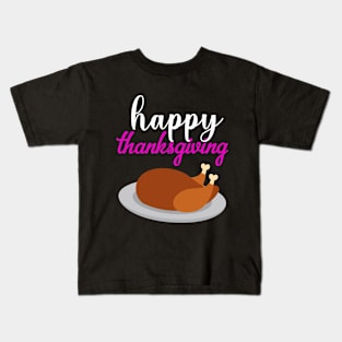 Happy Thanksgiving Turkey Pattern Kids T-Shirt